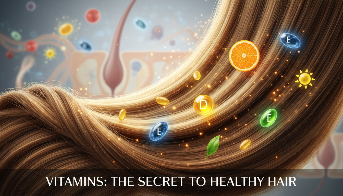 Illustration for blog section about: The effects of vitamins on hair health are positive