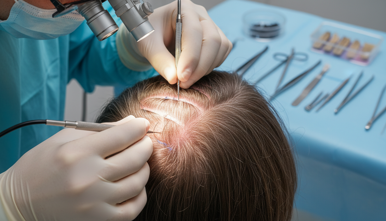What should be considered when performing a hair transplant?